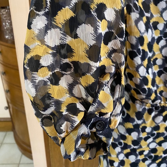 ABStudio Yellow & Black blouse attached cami L - Picture 4 of 8
